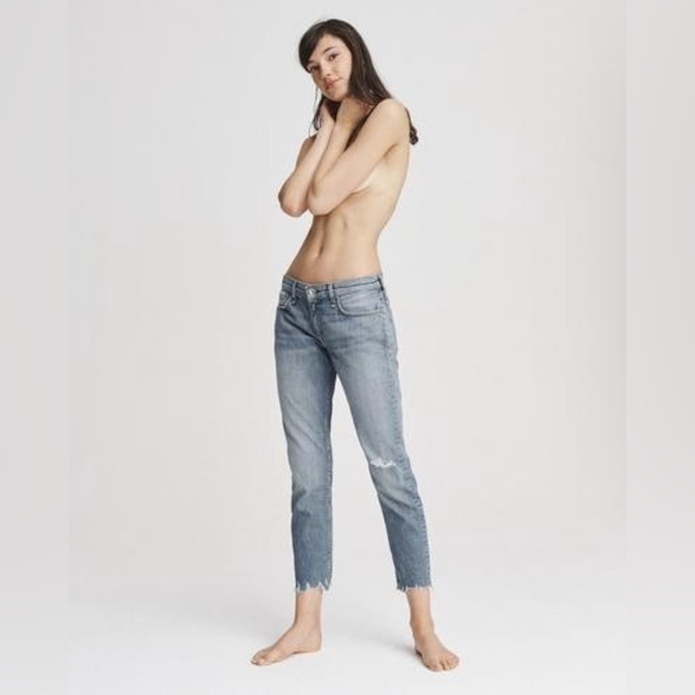 Rag & Bone Distressed Dre Low Rise Ankle Slim Boyfriend Jeans 24 EUC